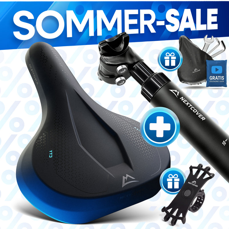 Nextcover ComfortSets™ – Fahrradsattel & Sattelstütze mit Federung | (E-Bike / Sport)