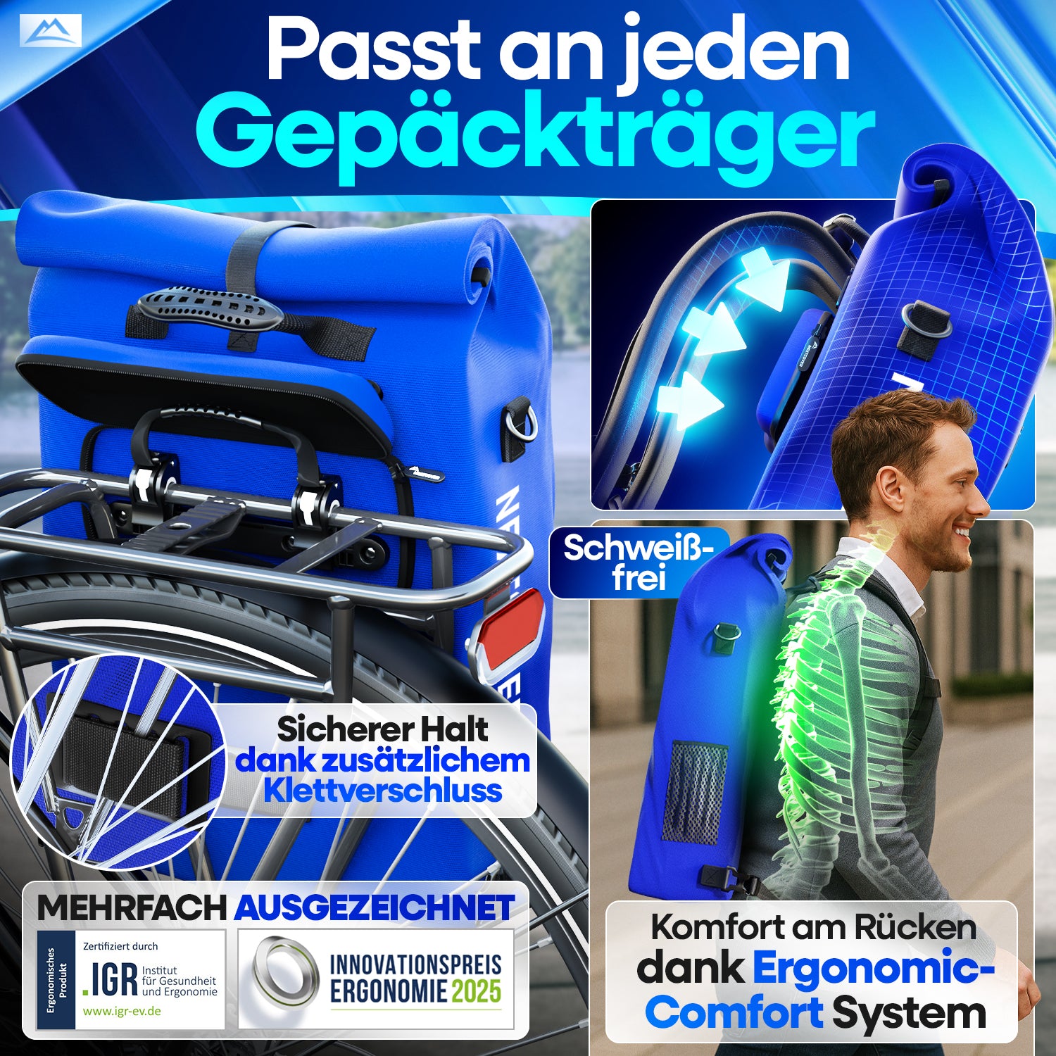 NextBag TPU 3in1 Fahrradrucksack - dein Begleiter für den Alltag