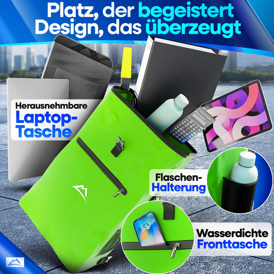 Nextcover 3-in-1 TPU Fahrradtasche mit herausnehmbarer Laptoptasche, integrierter Flaschenhalterung und wasserdichter Fronttasche – vielseitiger Stauraum für Alltag, Arbeit und Freizeit.
