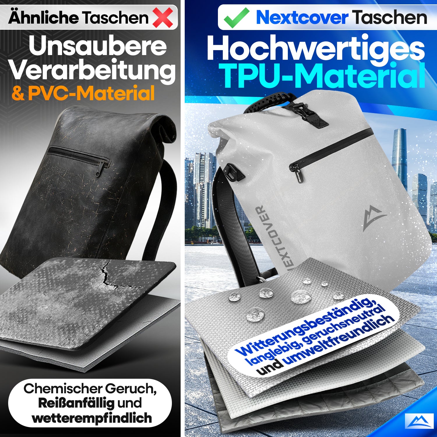 NextBag TPU 3in1 Fahrradrucksack - dein Begleiter für den Alltag