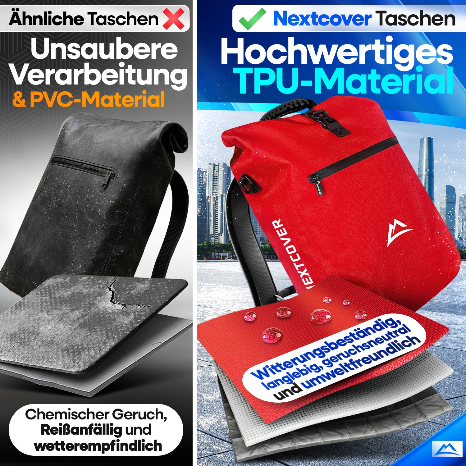 NextBag TPU 3in1 Fahrradrucksack - dein Begleiter für den Alltag