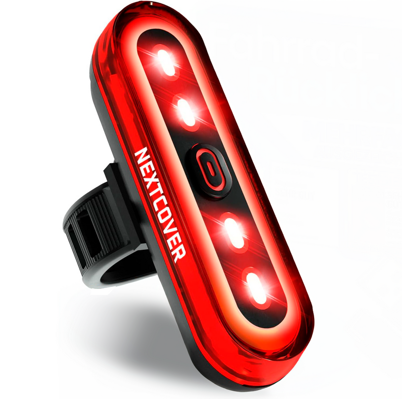 Nextcover BrakePro LED-Rücklicht mit Bremslichtfunktion und StVZO-Zulassung für maximale Sichtbarkeit und Sicherheit beim Fahrradfahren.