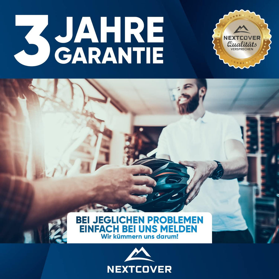 Nextcover Kettenschloss mit 3 Jahren Garantie – langlebiges Fahrradschloss mit Qualitätsversprechen, zuverlässigem Kundensupport und sicherem Schutz für dein Bike bei jedem Problem.