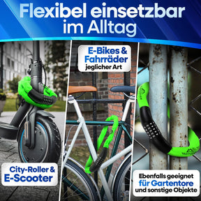Nextcover Kettenschloss mit ca. 1 m Überlänge, vielseitig einsetzbar für E-Bikes, Fahrräder, City-Roller, E-Scooter und Kinderwägen, optimal verstaubar für maximalen Diebstahlschutz.