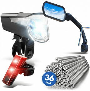 Safety Bundle (Licht-Set + Spiegel + Reflektoren)
