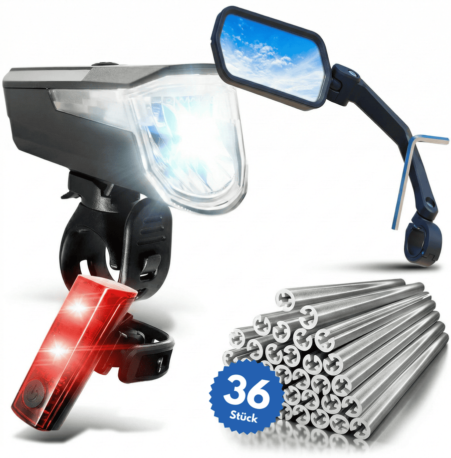 Safety Bundle (Licht-Set + Spiegel + Reflektoren)