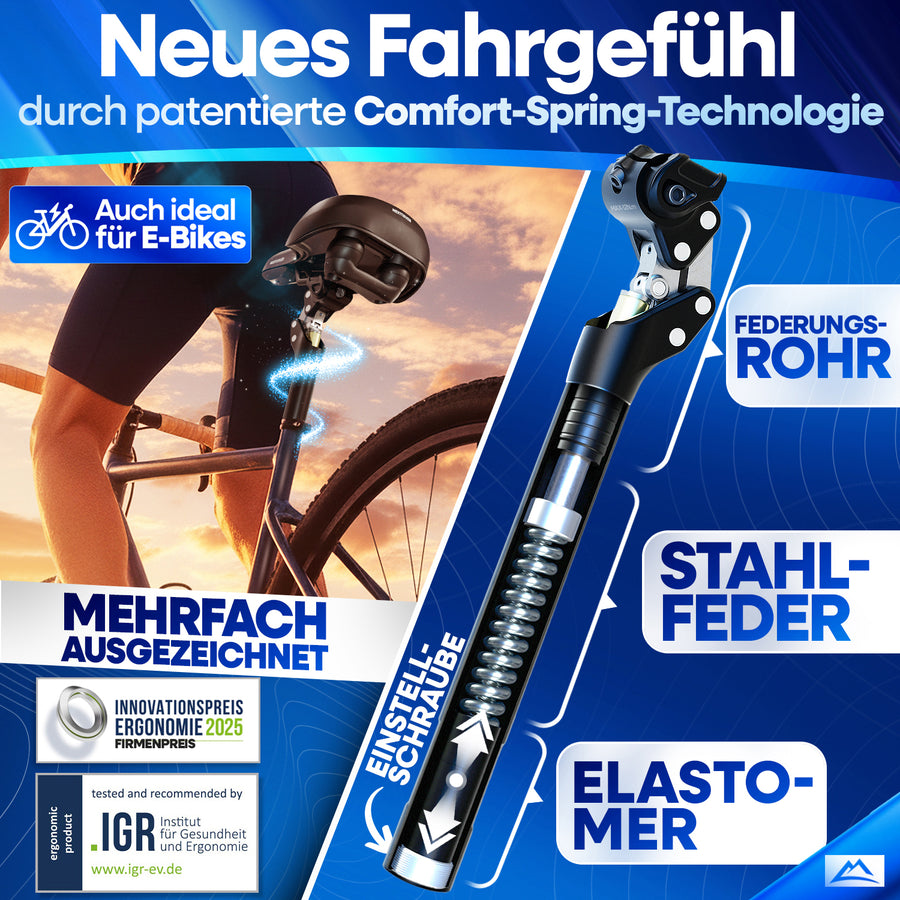 ComfortSet MAX - Sattel + gefederte Sattelstütze