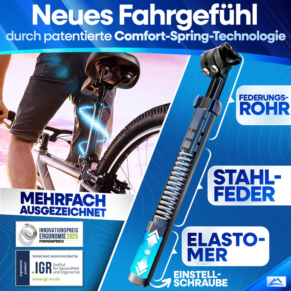 Nextcover ComfortSpring Sattelstütze – gefedert für bequemes Fahren