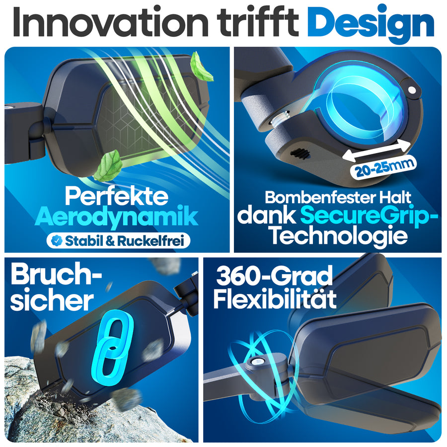 NEXTCOVER® Fahrradspiegel für Lenker mit Echtglas