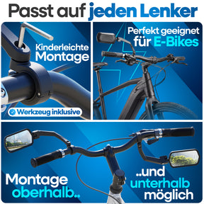 NEXTCOVER® Fahrradspiegel für Lenker mit Echtglas