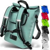 Wasserdichte 3-in-1 TPU Fahrradtasche in mint von Nextcover mit Rucksackfunktion, Tragegriff und vielseitiger Befestigung – in 7 Farben erhältlich, ideal für Pendler, Touren und Outdoor-Abenteuer.