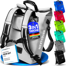 Wasserdichte 3-in-1 TPU Fahrradtasche von Nextcover mit Rucksackfunktion, Tragegriff und vielseitiger Befestigung – in 7 Farben erhältlich, ideal für Pendler, Touren und Outdoor-Abenteuer.