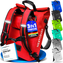 Wasserdichte 3-in-1 TPU Fahrradtasche von Nextcover mit Rucksackfunktion, Tragegriff und vielseitiger Befestigung – in 7 Farben erhältlich, ideal für Pendler, Touren und Outdoor-Abenteuer.