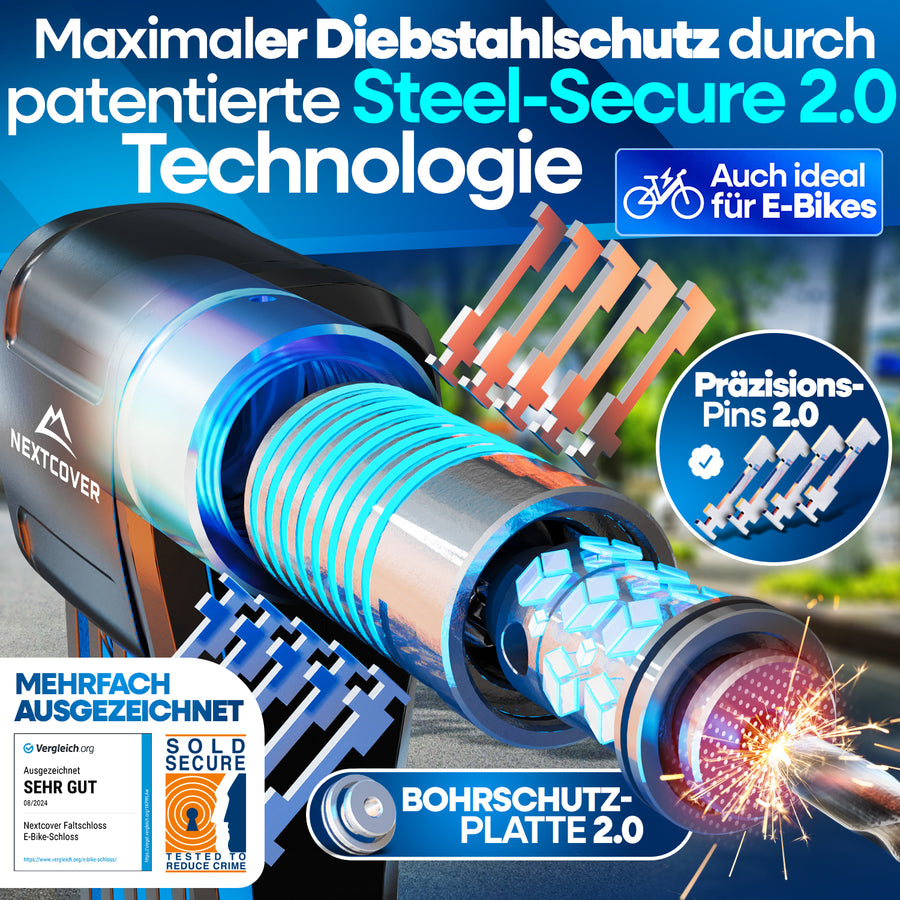 Faltschloss mit SteelSecure-Technologie