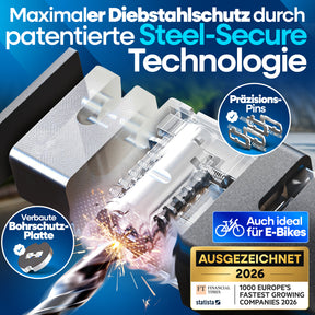 Faltschloss mit SteelSecure-Technologie