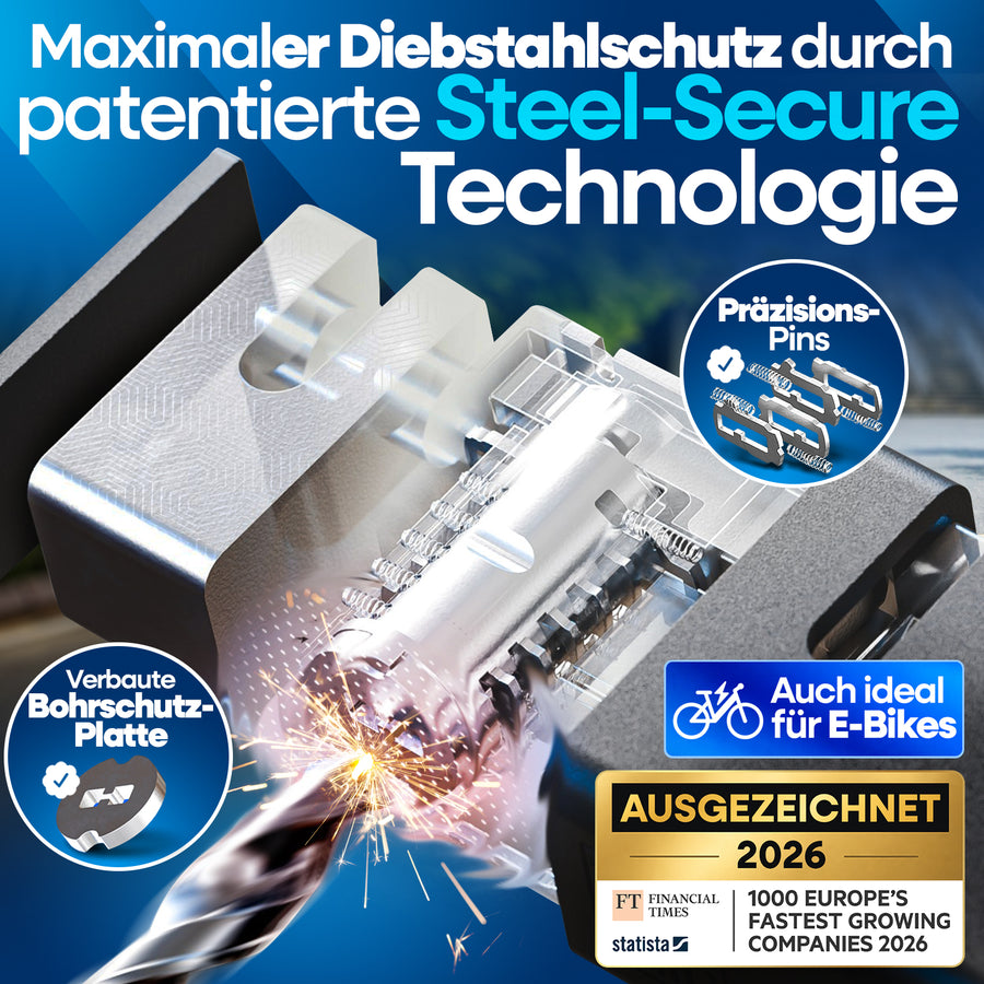 Faltschloss mit SteelSecure-Technologie