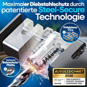 Faltschloss mit SteelSecure-Technologie