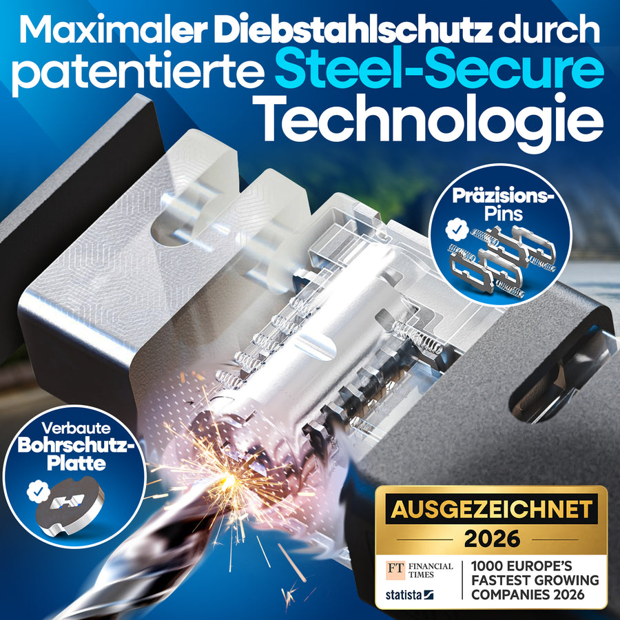Faltschloss mit SteelSecure-Technologie