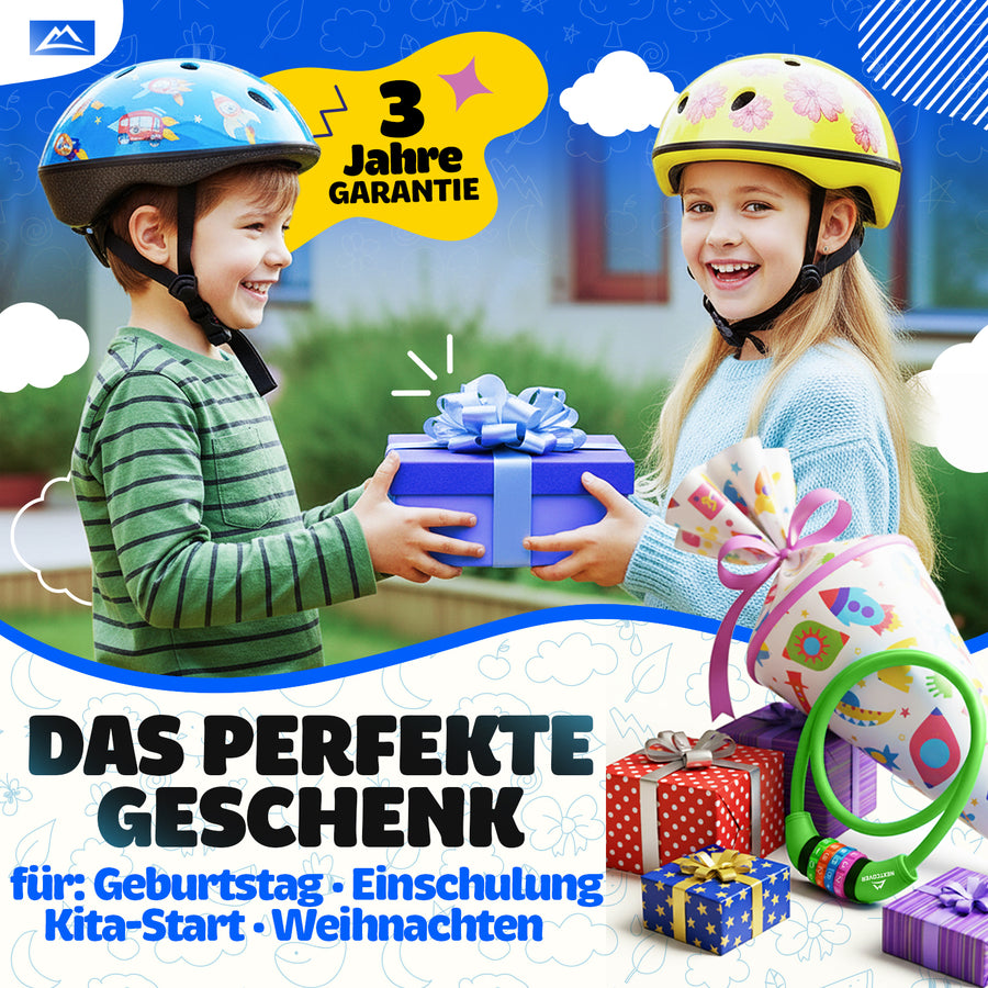 Nextcover Kinder Fahrradschloss – leichtes Zahlenschloss mit 65 cm Länge, ideal für Kinderfahrräder. Schnell einstellbar, einfach zu merken und perfekt auf Kinderhände abgestimmt – sicher, bunt und kindgerecht designt.