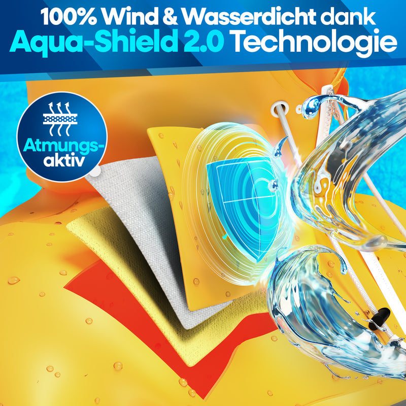 Nextcover Regenponcho mit innovativer Aqua-Shield 2.0 Technologie, 100 % wind- und wasserdicht, atmungsaktiv und mehrfach ausgezeichnet (Note 1,1 „Sehr gut“, nominiert für den Innovationspreis Ergonomie 2025).