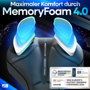 Nextcover ComfortPro Sattel mit MemoryFoam 4.0 – mehrfach ausgezeichnet für ergonomisches Design und zertifiziert durch das IGR Institut, bietet maximalen Sitzkomfort auf jeder Fahrradtour.