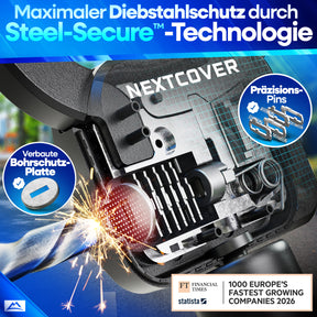Nextcover E-Scooter Schloss mit Steel-Secure Technologie, Bohrschutzplatte und Präzisions-Pins als Testsieger sehr gut für maximalen Diebstahlschutz