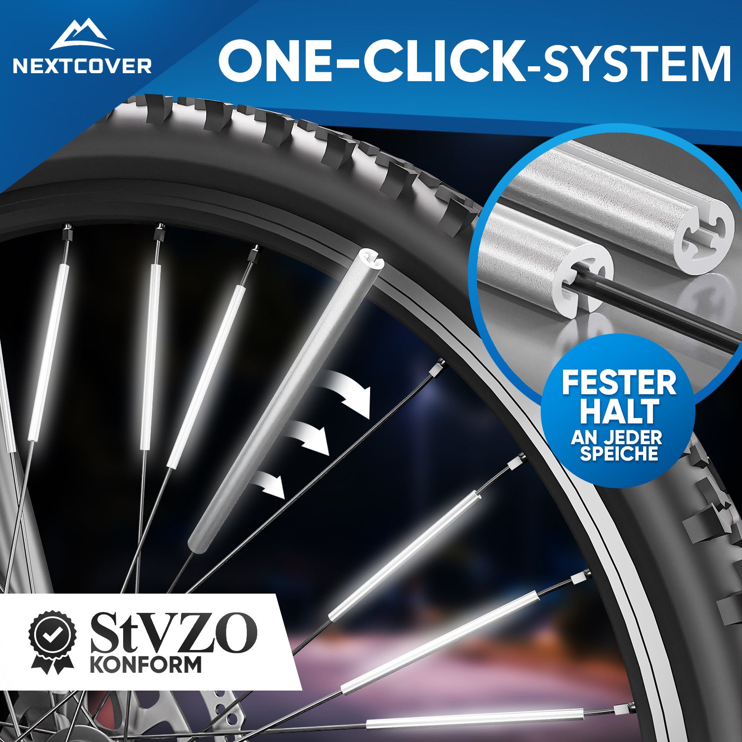 Speichenreflektoren Set – 56 Stück, Bunt, 75 Mm, Wasserdicht, Für Fahrrad & Dirt Bike, Erhöht Sichtbarkeit Bei Nacht